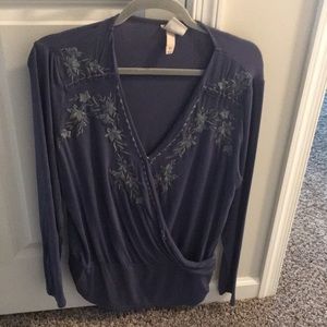 Knot and Rose Wrap Top